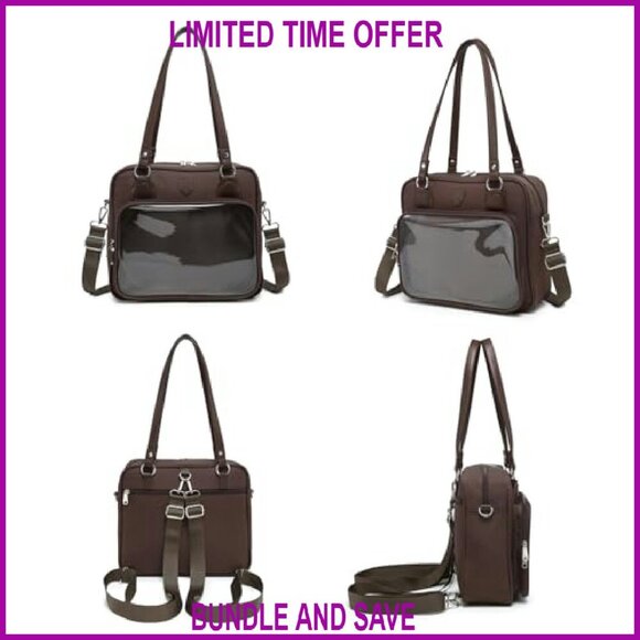 Oxford Ita Bag Crossbody Shoulder Satchel Messenger Backpack Pins Display main image 5